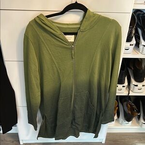 Evys Tree Green Ombre Zip-Up Hoodie (NEVER WORN)